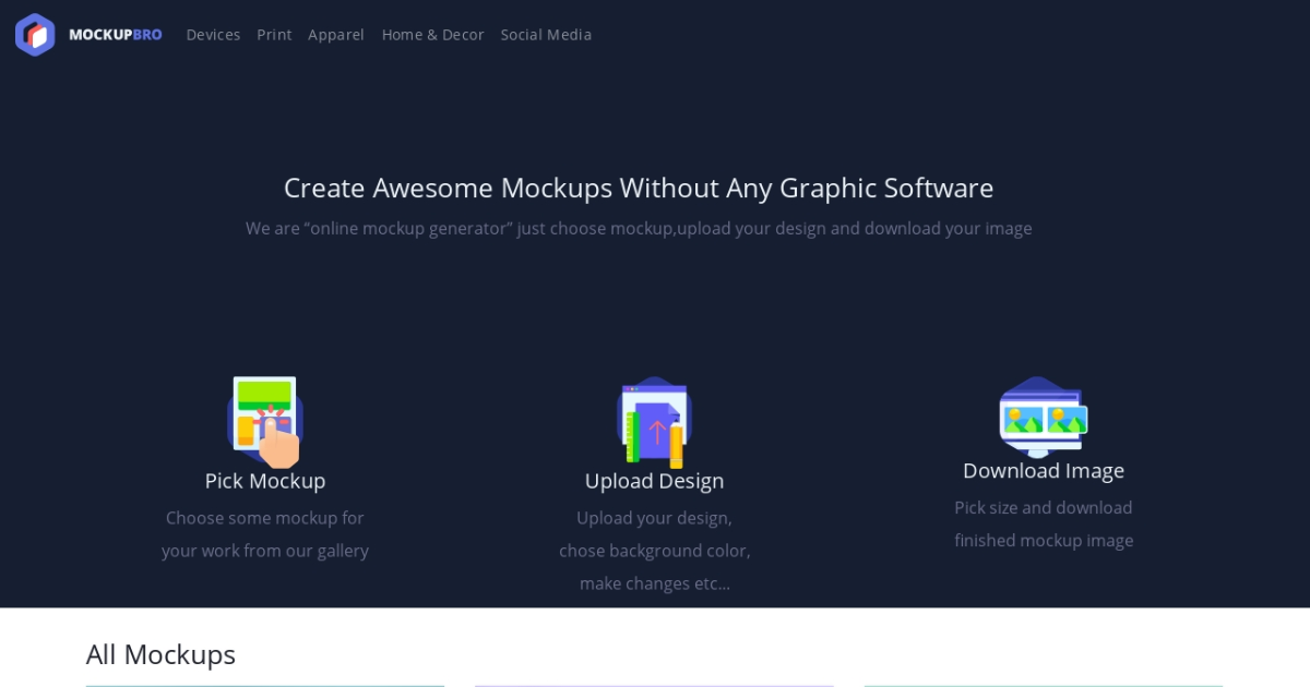 Free Online Product Mockup Generator - MockupBro